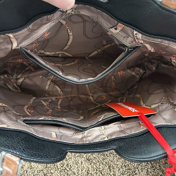 Montana West Black and Brown Shoulder Bag - Picture 9 of 14